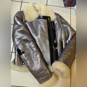Attribute Shearling Silver Jacket